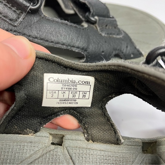 Columbia Techsun vent sandals black gray size 2 big kids - Picture 7 of 8